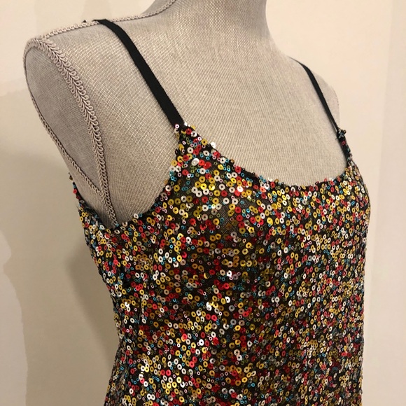Free People Multicolor Sequin Slip Dress - Size M - Picture 2 of 5